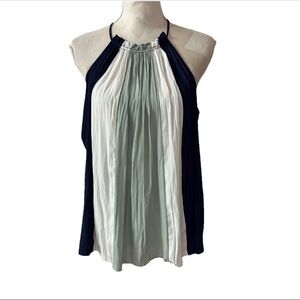 Ramy Brook Womens Sleeveless Lightweight Collar Tank Keyhole Sz M
